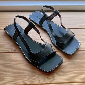 STAUD Gus sandals, size 11/41, black, leather